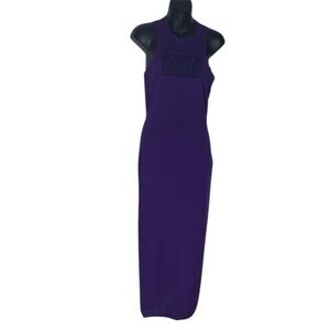 Sleeveless Purple Maxi Dress with Boombox Graphic